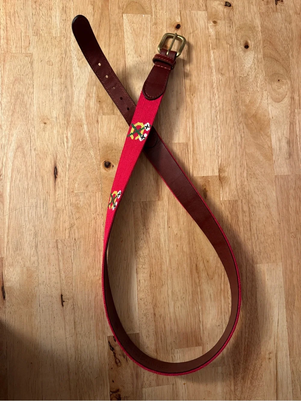 Smathers & Branson Chicago Blackhawks needlepoint belt